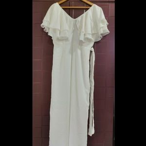 Ruffled jumpsuit (white) (unused)